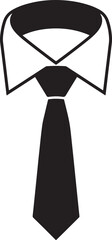 Formal Black Tie and White Collar Silhouette Design.