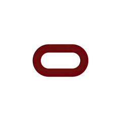 Obraz premium Abstract Red Oval Shape Single Link in a Chain