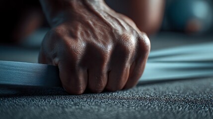 Grasping Resistance Bands for Intense Workout Sessions Focusing on Muscle Strength