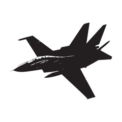 Fighter Jet silhouette, Silhouette of a fighter jet, Fighter Jet Icon, Military aircraft's silhouette logo vector, vector illustration of a military airplane
