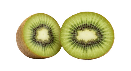 Fototapeta premium Freshly Cut Kiwi Fruit Halves Isolated on a Black Background Healthy Food