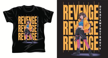 Obraz premium Cyberpunk graphic T-shirt design print