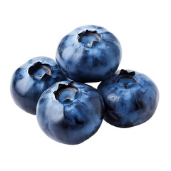 Obraz premium Four Fresh Blueberries Isolated on White Background