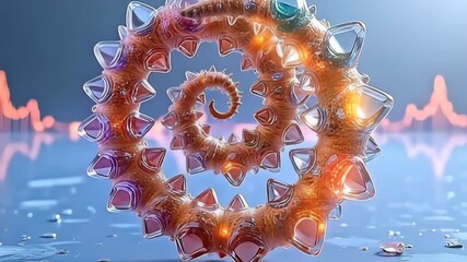 With angstrom calm clean background, angstrom multi-faceted coil particle inflate same blossoming clear peak twist and rotates, reveal angstrom ample arras of grain and colors, with angstrom