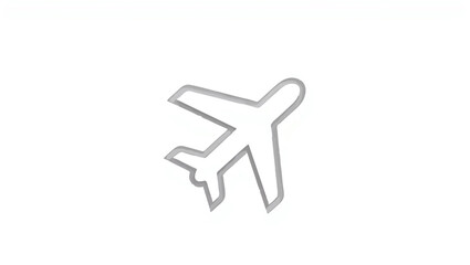 Fototapeta premium Airplane soars against a pristine white backdrop, symbolizing travel and flight