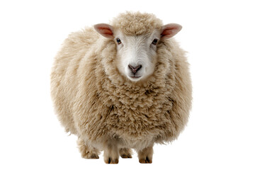Fluffy sheep against black background