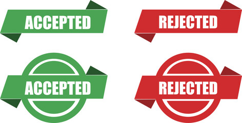 set of premium quality labels accepted and rejected