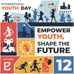 “International Youth Day – Flat Vector Youth Celebration Art”