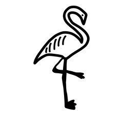 flamingo bird animal nature hand drawn doodle cute fly
