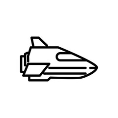 spaceship icon vector, line style icon