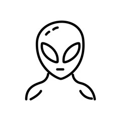 alien icon vector, line style icon