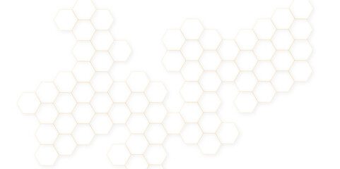 Abstract white hexagon concept background. Seamless pattern with hexagon. Hexagonal white hexagons honeycomb wallpaper. Abstract white lines background.