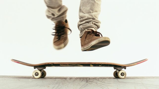 Person jumping on skateboard