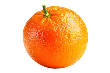 Vibrant closeup of a single orange fruit against a stark transparent background