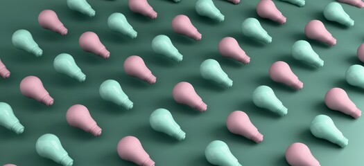 Creative Lightbulb Concepts on Colorful Backgrounds – Innovation, Energy, and Bright Ideas in a Modern Minimalist Style