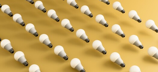 Creative Lightbulb Concepts on Colorful Backgrounds &ndash; Innovation, Energy, and Bright Ideas in a Modern Minimalist Style