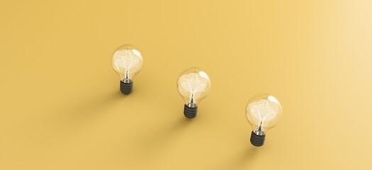 Abstract light bulbs in pastel colors