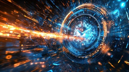 Abstract futuristic clock