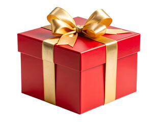 Obraz premium Elegant Red Gift Box PNG