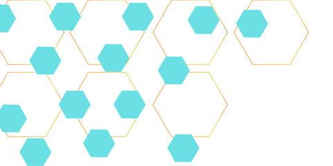 Geometric technology white and blue hexagon background. Geometric Elegance Unfolded, A Honeycomb-inspired Pattern with Blue .Abstract medical background with molecules structure.