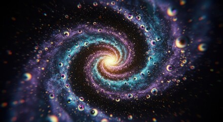 Cosmic spiral galaxy swirling
