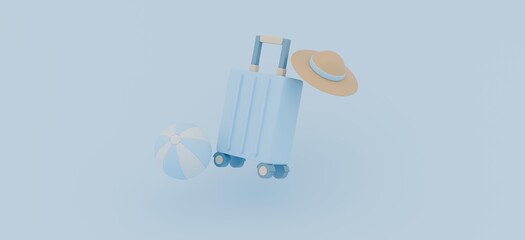 Pastel Travel and Vacation 3D Illustrations – Luggage, Cars, and Summer Essentials in a Playful, Minimalist Style