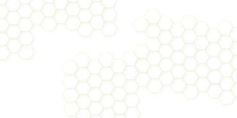 Abstract white hexagon concept background. Seamless pattern with hexagon. Hexagonal white hexagons honeycomb wallpaper. Abstract white lines background.	