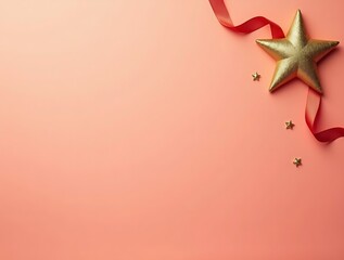 Soft Coral Christmas Flat Lay with Elegant Gold Accents