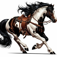"Gallop in the Glow: The Pinto Spirit of the Desert Wind"
