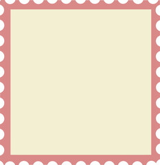 Obraz premium Blank vintage postage stamp frame pink decorative border