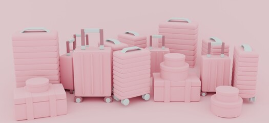 Pastel Travel and Vacation 3D Illustrations – Luggage, Cars, and Summer Essentials in a Playful, Minimalist Style