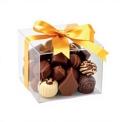 chocolate candies and gift box