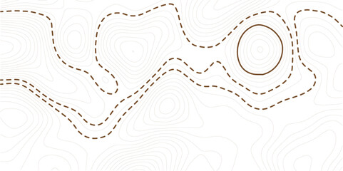 Detailed topography map with contour lines in brown. Abstract terrain elevation design in clean vector style. Perfect for use in environmental, hiking, and GIS visuals