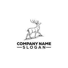 Walking Deer with Antlers on Hillside