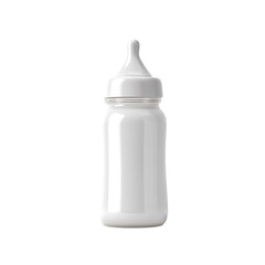 White Baby Bottle with Cap and Nipple clean isolated