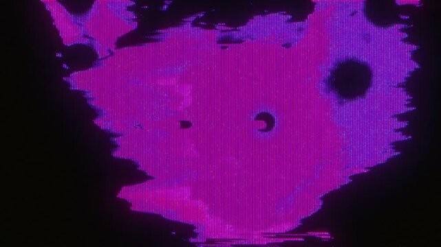 4K Abstract pink glitch distortion with CRT scanlines and pixel tear overlay pack, screen mode, motion graphics, glitch toolkit