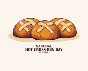 vector graphic of national hot cross bun day good for national hot cross bun day celebration. flat design. flyer design.flat illustration.
