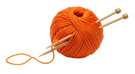 Isolated Knitting Yarn Ball
