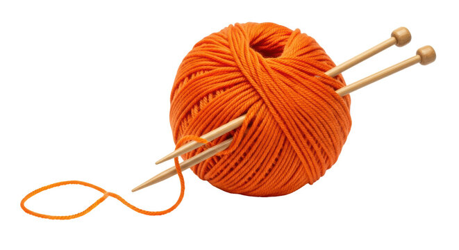 Isolated Knitting Yarn Ball