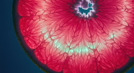 Close-up vibrant grapefruit slice