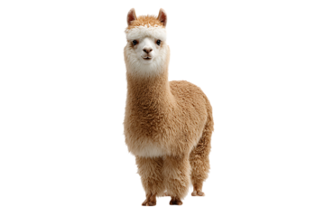 Adorable light brown alpaca.