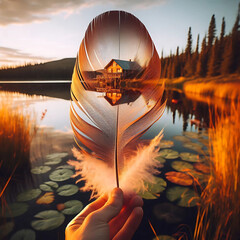 "Autumn Within: A Maple Leaf Holding the Silence of the Forest"
