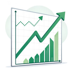 Green Arrow Line Chart PNG – Stock Market Business Growth Transparent Graph