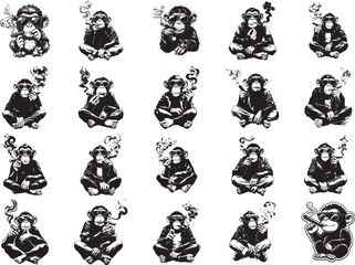 Cool Smoking Monkey Cartoon
