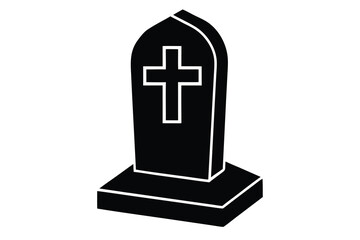 Obraz premium headstone cross vector icon