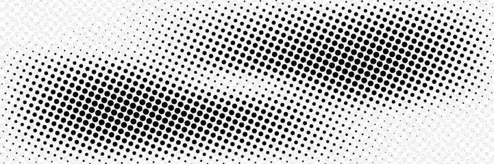 Halftone gradient. Dotted gradient, smooth dots spraying and halftones dot background seamless horizontal geometric pattern vector template set. modern vector ilustration
