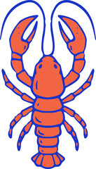 Vintage Red Lobster Illustration