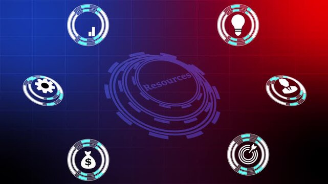 Abstract glowing Outsourcing human resources,Internet, business, Technology and network concept.