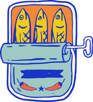 sardines can cartoon style clip art preview