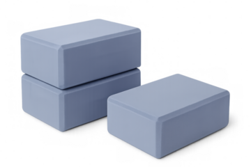 Yoga blocks providing support and balance, enhancing poses and promoting proper alignment during yoga practice, isolated on transparent background